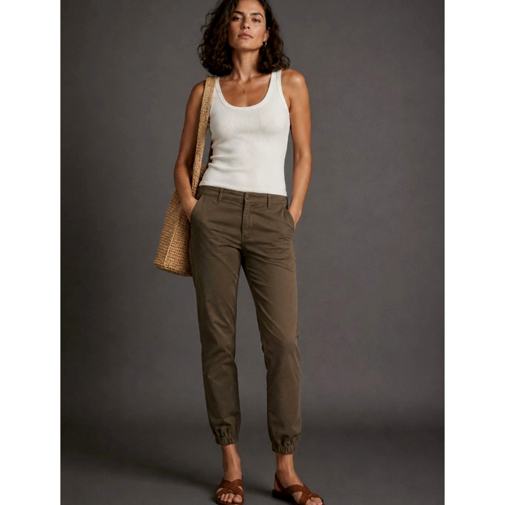 Nili Lotan French Military Pants 4 Cargo Cropped Jogger Cotton Dark Brown $345